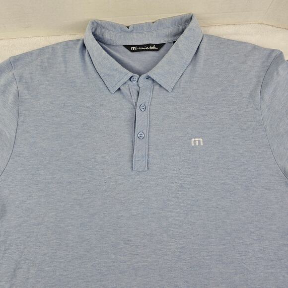 Travis Mathew Men's Polo Shirt Sky Blue Size Extra Large - Picture 2 of 8